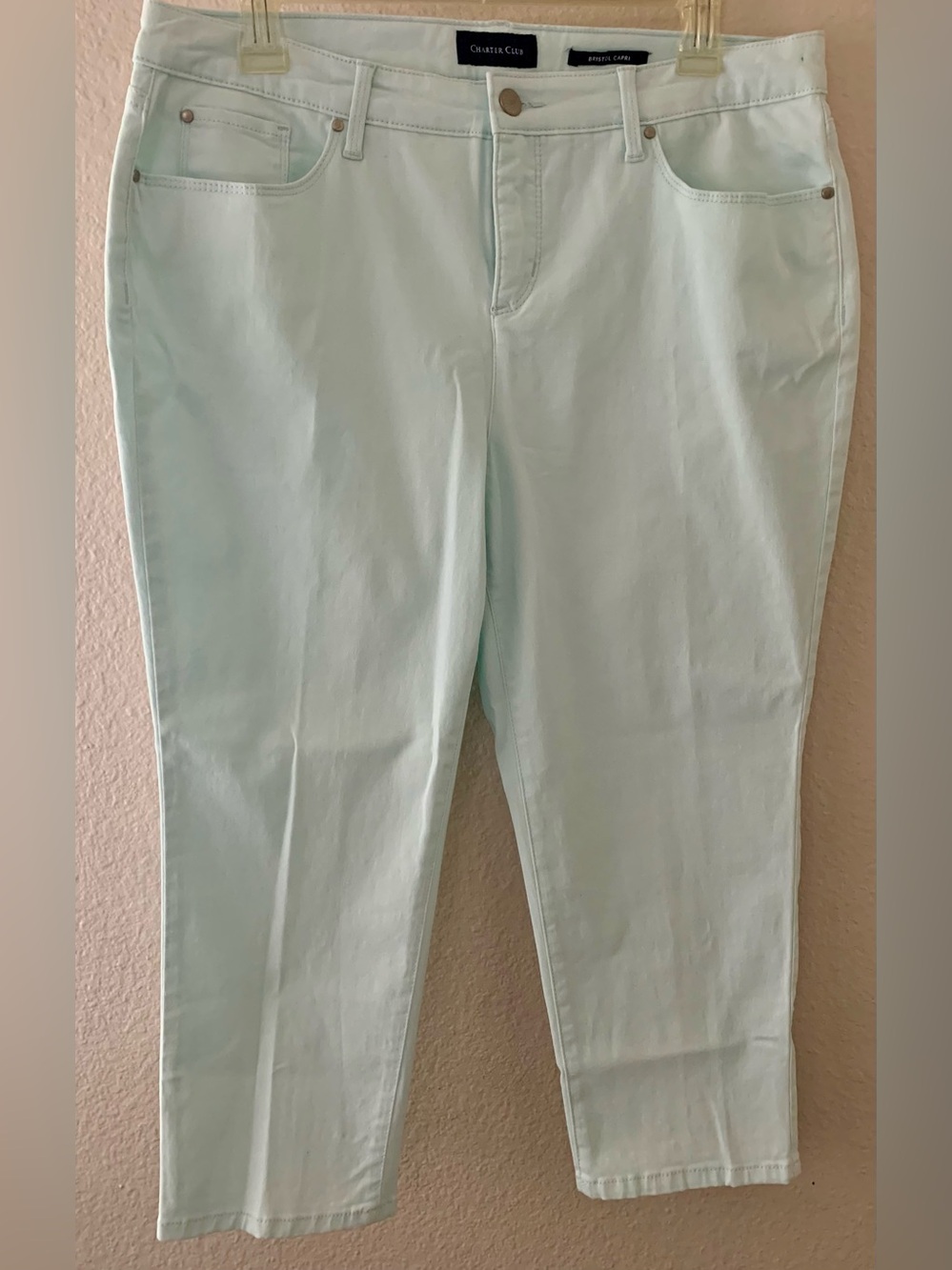 Charter Club Mint Cropped Straight Jeans
